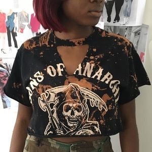 Sons Of Anarchy Bleached Crop Top